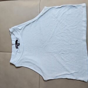 Love Culture  Size Small Baby Blue and White Stripe Sleeveless Crop Top